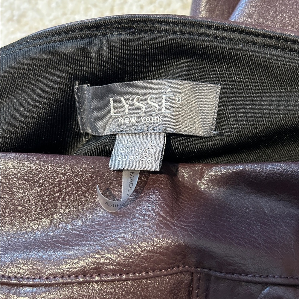 LYSSE Faux Leather Wide Leg Pants Women's Size Large - Picture 5 of 5